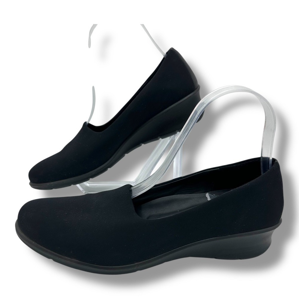ECCO Women Black Slip On Wedge Comfort Shoes Size 39